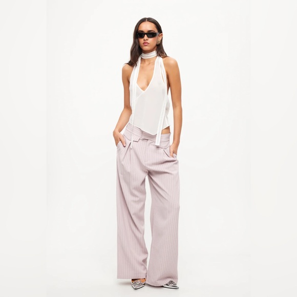 Lioness NYC pant in pink pinstripe sz S - Picture 7 of 12